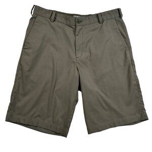 Nikegolf Shorts Men's Slash Pocket Striped Knee-Length Dri-Fit Gray Green 32